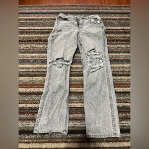 American Eagle Outfitters Distressed Light Gray Women's Jeans